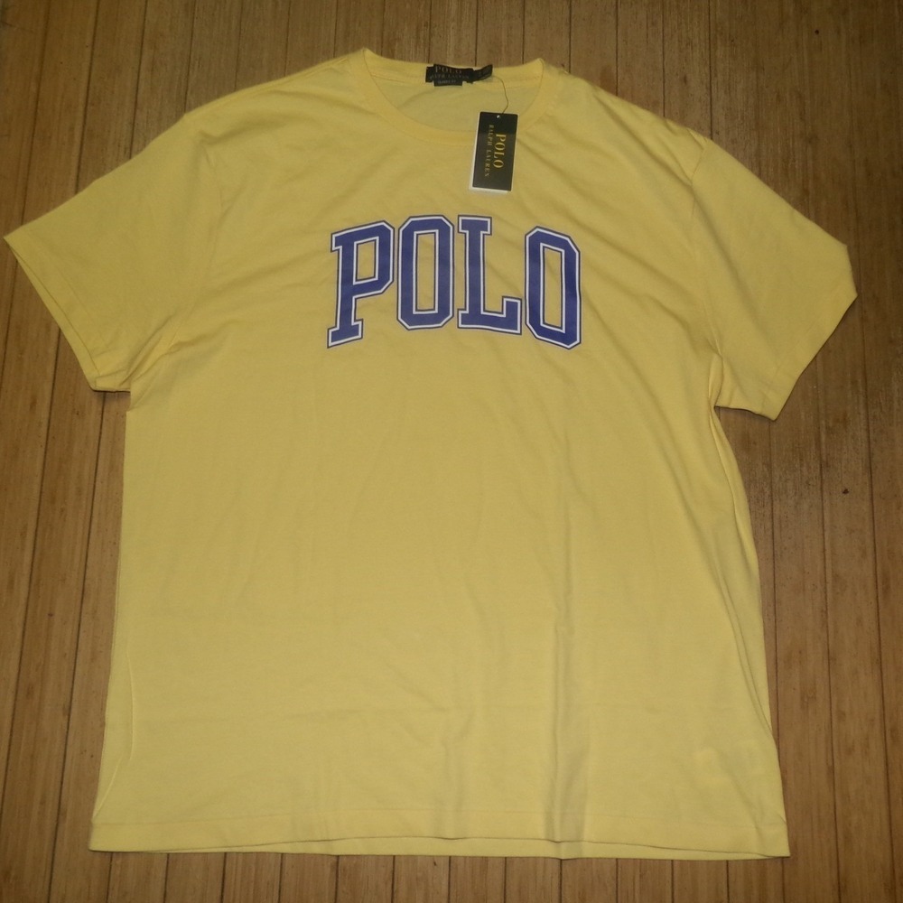 Polo Ralph Lauren Mens LRG Classic Fit Yellow Graphic T-Shirt NWT